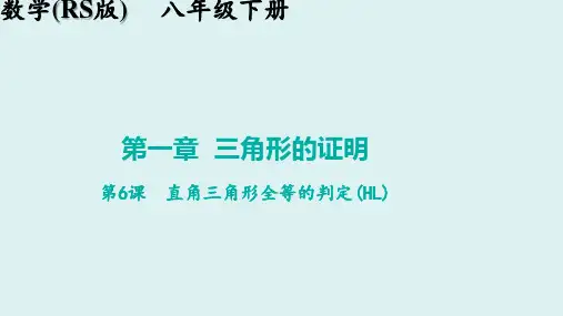 北师大版 八年级数学下册1.2直角三角形 直角三角形全等的判定(HL)-讲练课件-(共28张PPT)