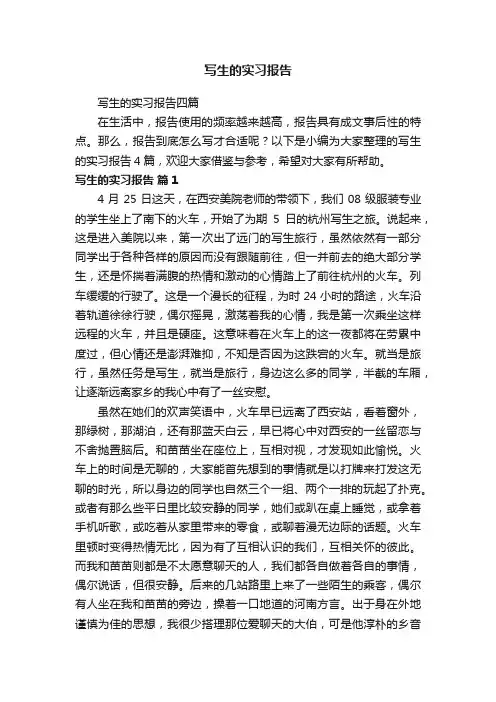 写生的实习报告