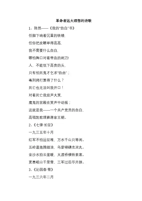 革命者远大理想的诗歌