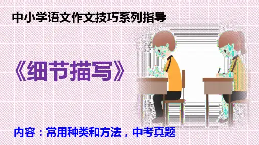 《细节描写》中小学语文阅读技巧系列讲座PPT课件