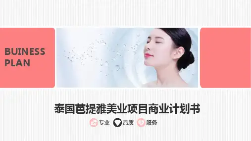 泰国美业创业融资项目计划书PPT-2.0