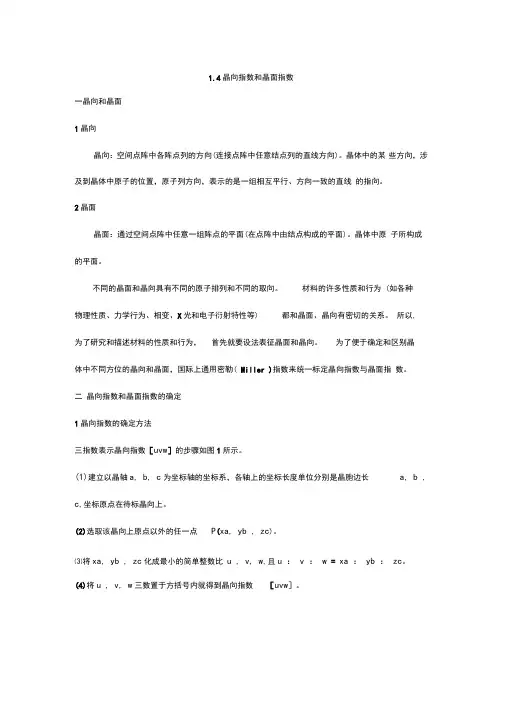 晶体学基本(晶向指数与晶面指数)