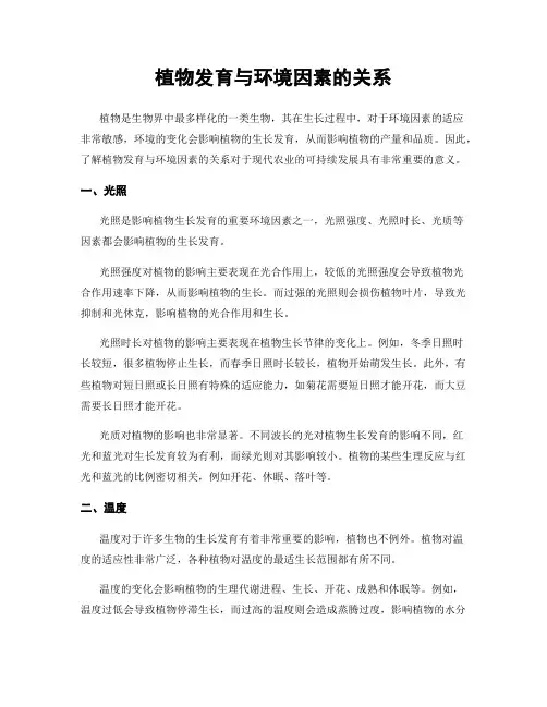 植物发育与环境因素的关系