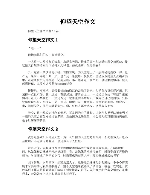 仰望天空作文