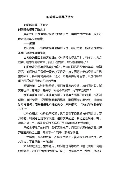 时间都去哪儿了散文