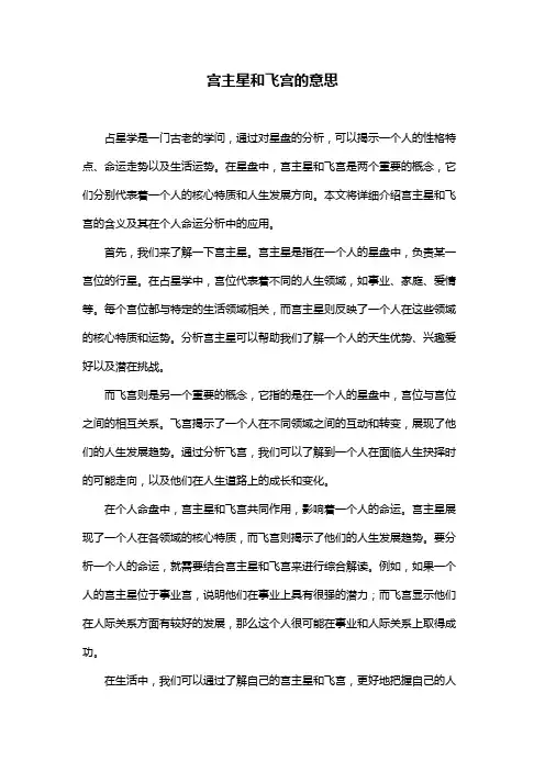 宫主星和飞宫的意思