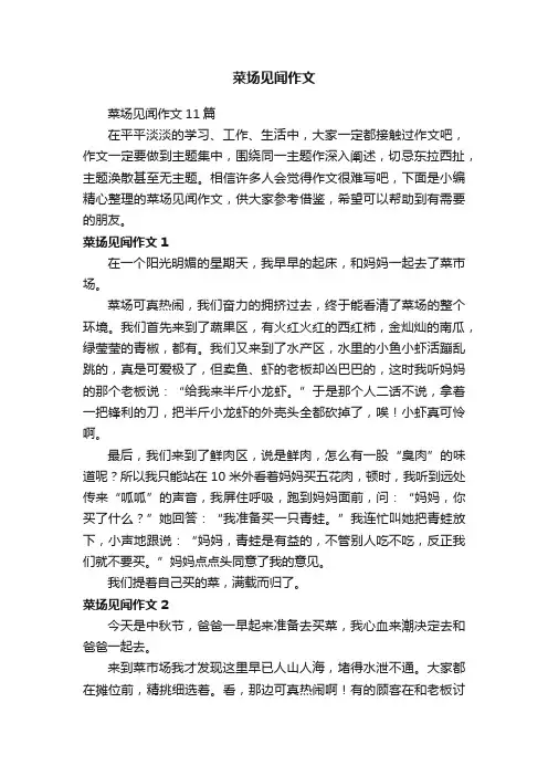 菜场见闻作文