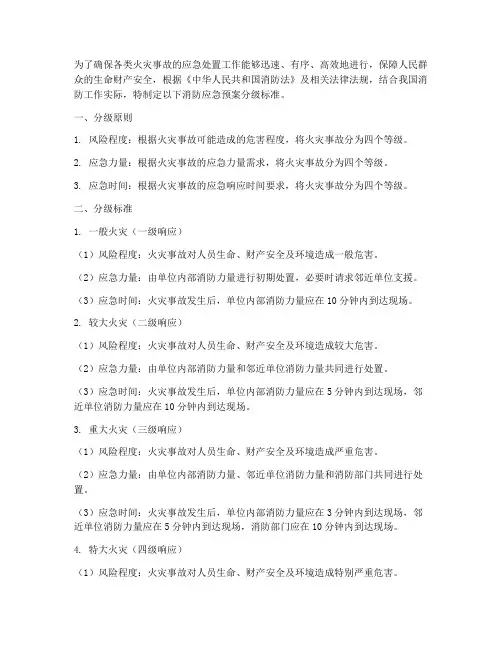 消防应急预案分级标准