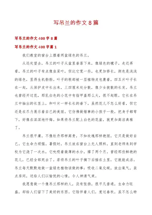 写吊兰的作文8篇