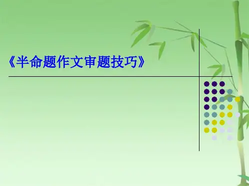 半命题作文的审题讲评(共28张PPT)