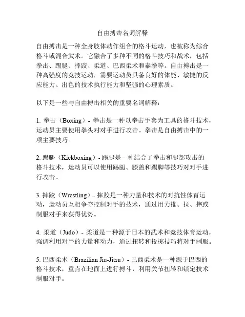 自由搏击名词解释