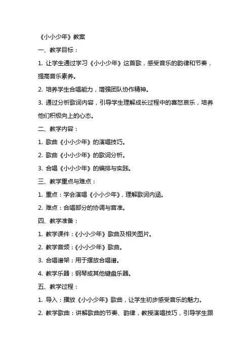 《小小少年》教案