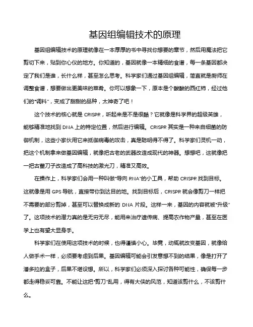 基因组编辑技术的原理
