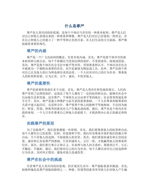 什么是尊严作文