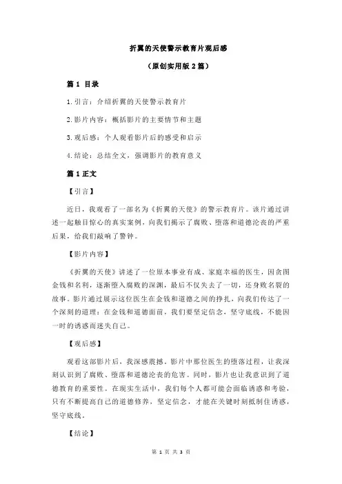 折翼的天使警示教育片观后感