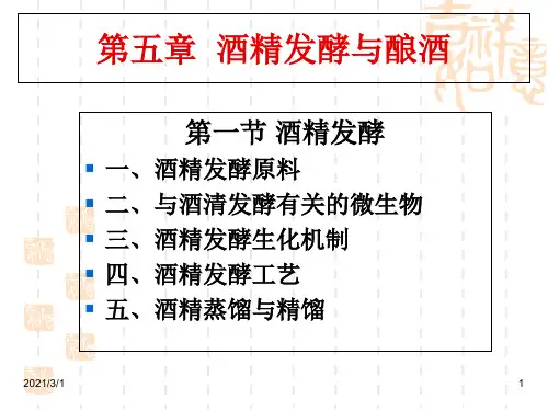 酒精发酵与酿酒概述PPT精品课件
