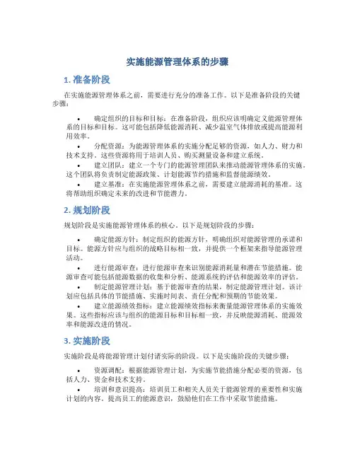 实施能源管理体系的步骤