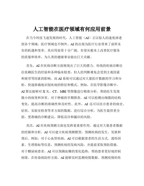 人工智能在医疗领域有何应用前景