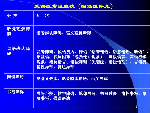 失语症分类和评定
