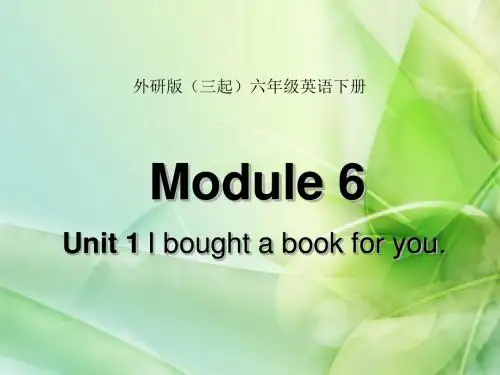 最新审定外研版(三起)英语六年级下册《Module 6 Unit 1》PPT课件3[精品]