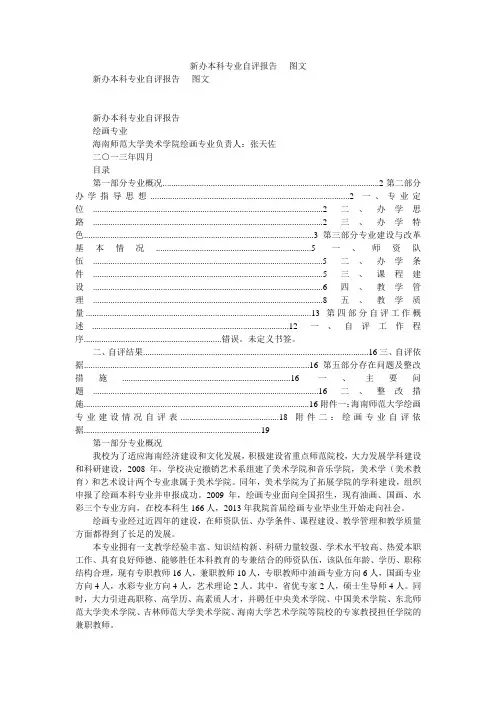 2019精选新办本科专业自评报告 - 图文