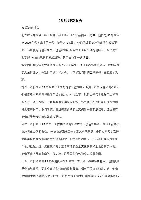 95后调查报告