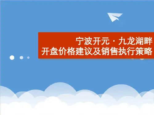 推荐-中原宁波开元九龙湖畔开盘价格建议及销售执行策略57 精品