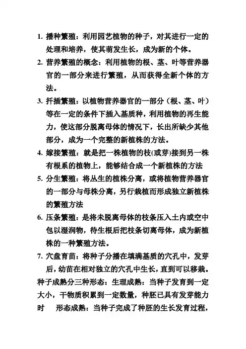 园艺种苗技术