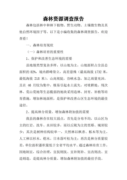 森林资源调查报告