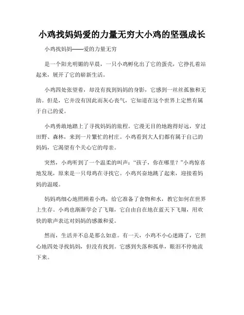 小鸡找妈妈爱的力量无穷大小鸡的坚强成长
