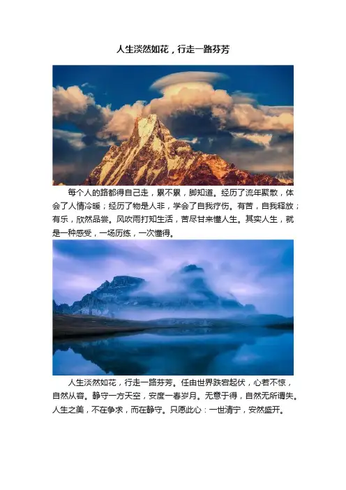 人生淡然如花，行走一路芬芳