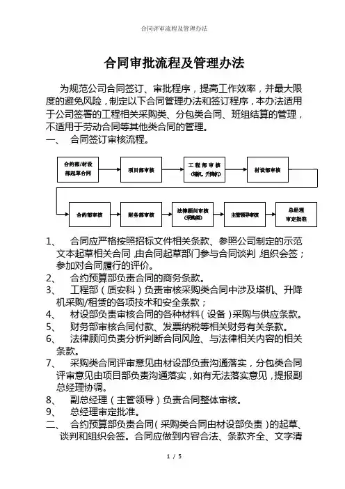 合同评审流程及管理办法