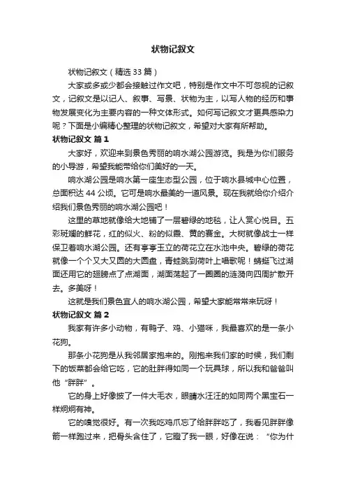 状物记叙文（精选33篇）