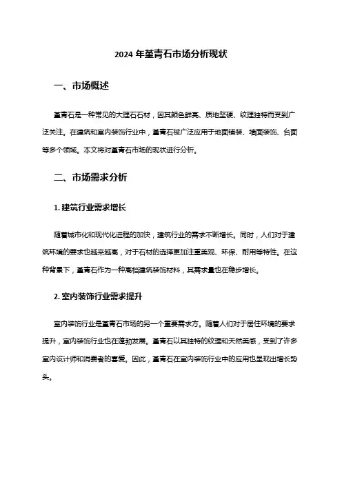 2024年堇青石市场分析现状