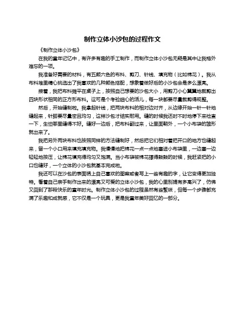 制作立体小沙包的过程作文
