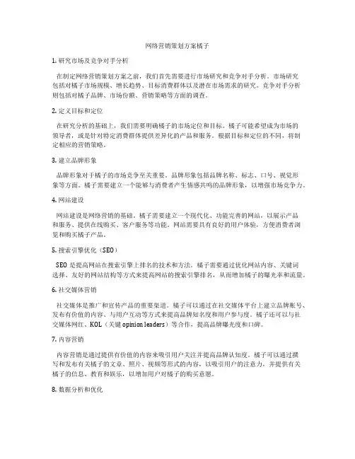 网络营销策划方案橘子