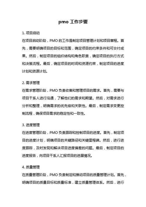pmo 工作步骤