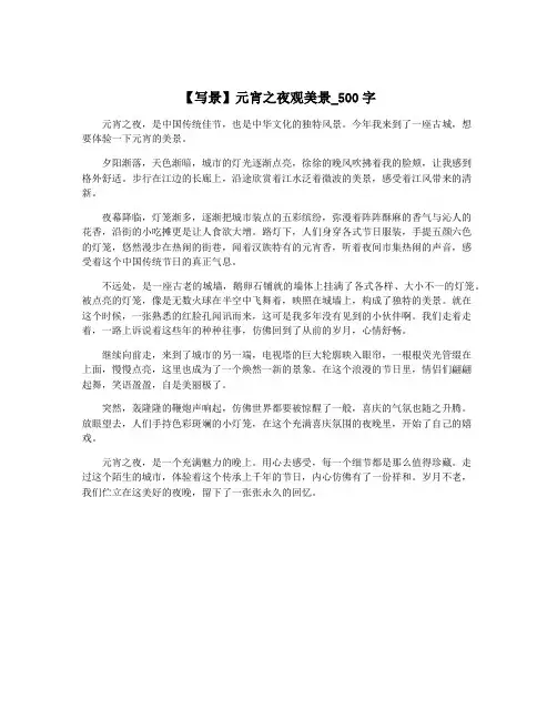 【写景】元宵之夜观美景_500字