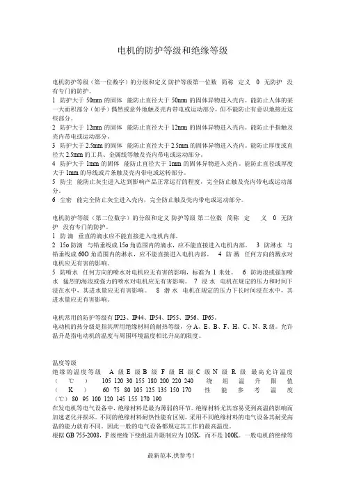 电机防护等级