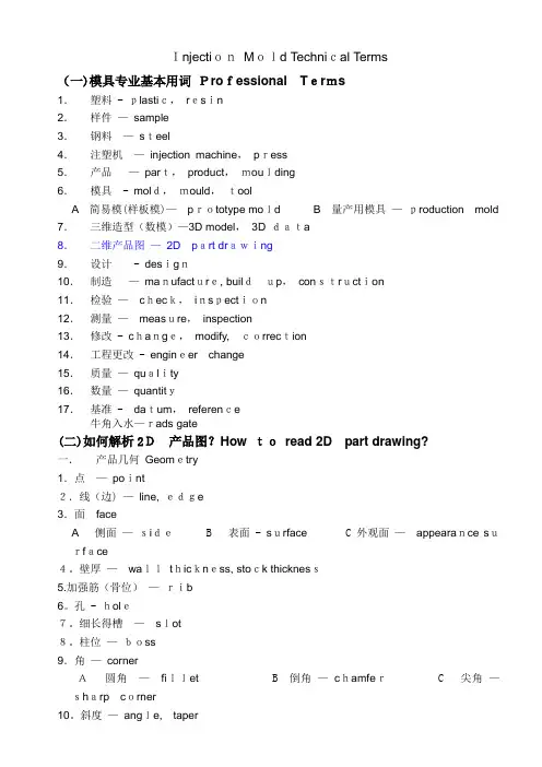 模具专业英语词汇
