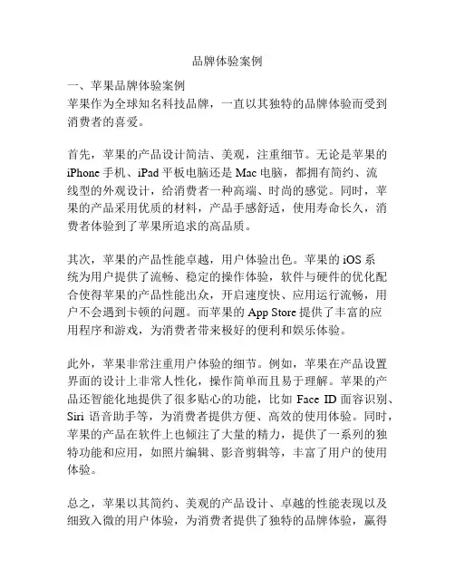 品牌体验案例