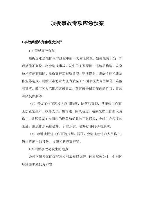 顶板事故专项应急预案(修改版)