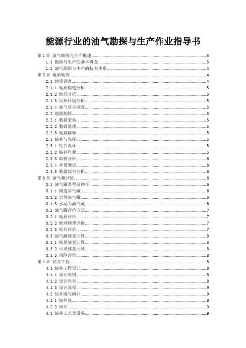 能源行业的油气勘探与生产作业指导书
