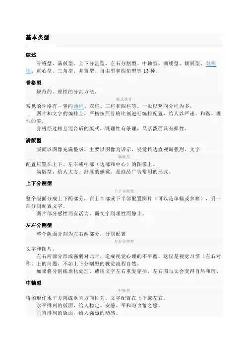 版式设计基本类型