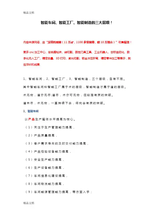 最新智能车间、智能工厂、智能制造的三大层级【全面解析】