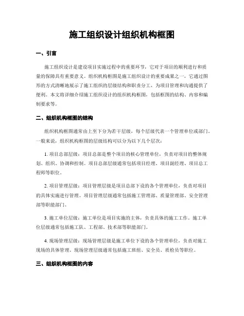 施工组织设计组织机构框图