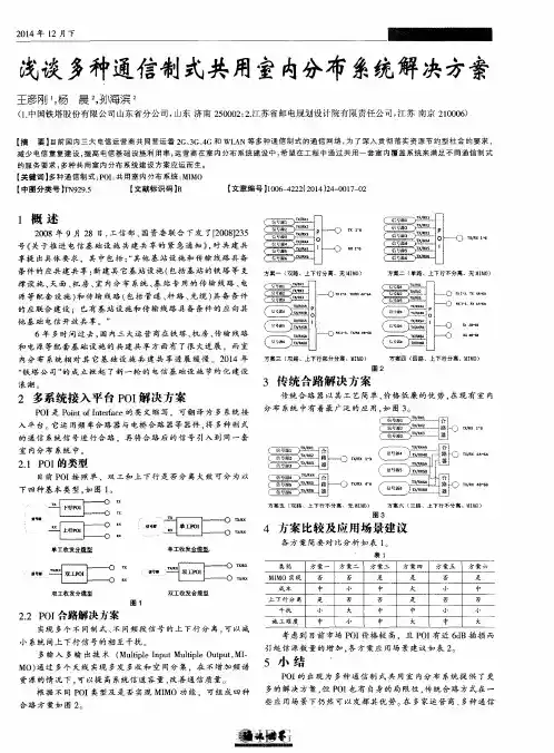 浅谈多种通信制式共用室内分布系统解决方案