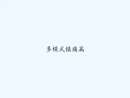 多模式镇痛篇 PPT