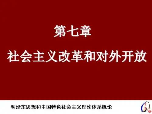 毛概精品课件 第七章 社会主义改革和对外开放