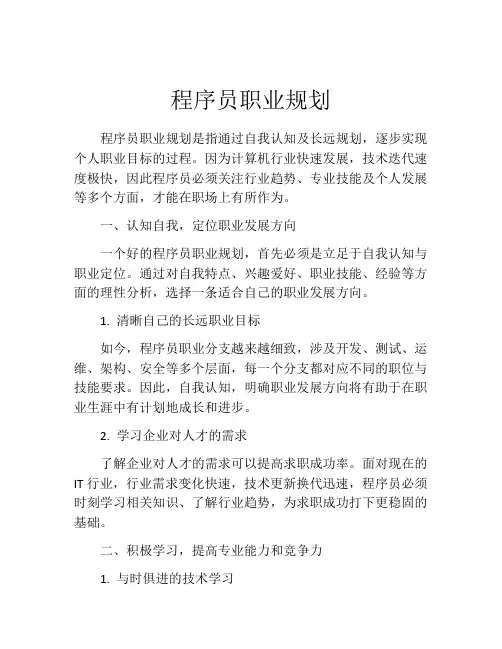 程序员职业规划(精选10篇)